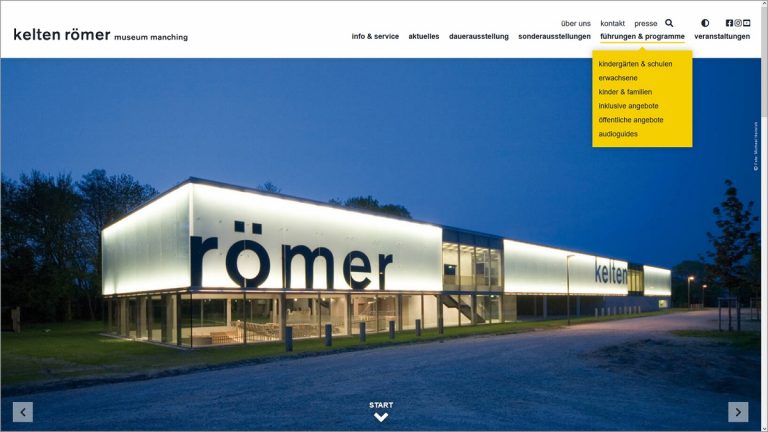 kelten römer museum mit neuer Homepage