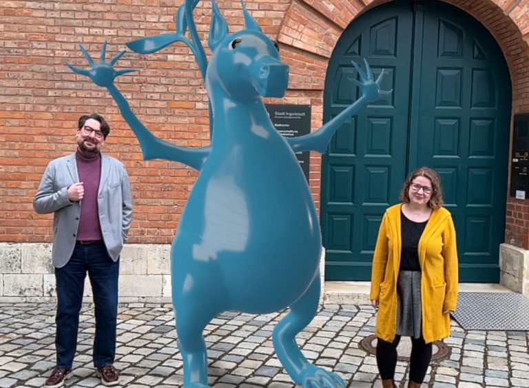 Augmented-Reality Selfie Point vor dem Stadtmuseum