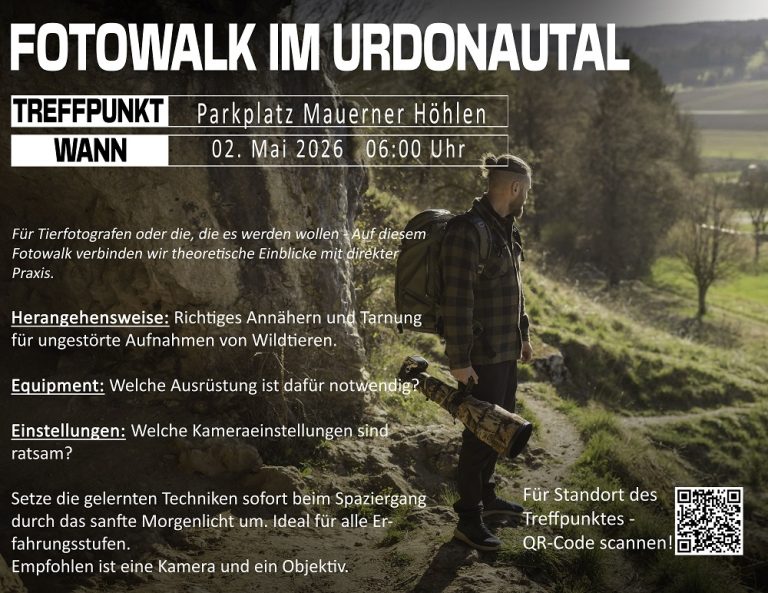 Morgenspaziergang für Tierfotografen im Urdonautal